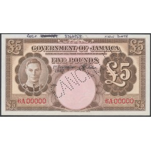 Jamajka, 5 Pounds 1957 - CANCELLED