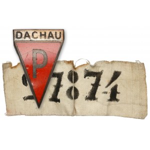 Odznaka pamiątkowa Dachau + numer obozowy (?)