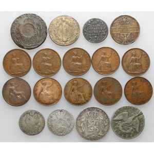Anglia, Belgia, Polska, Prusy... mix monet (18szt)