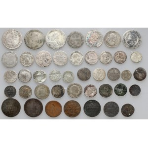 Niemcy, srebrne i miedziane monety XVII-XIX wiek (42szt)