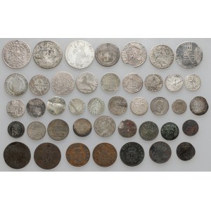 Niemcy, srebrne i miedziane monety XVII-XIX wiek (42szt)