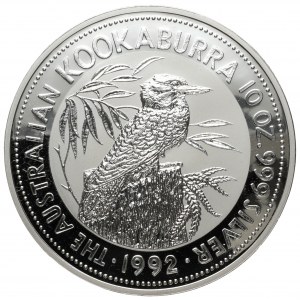 Australia, 10 dolarów 1992, Kookaburra - 10 oz Ag.9999