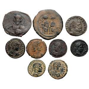 Późne cesarstwo i Bizancjum - zestaw monet brązowych (9szt)