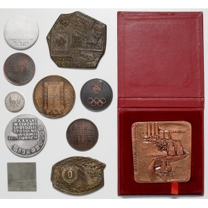 PRL, set of medals and miscellaneous plaques (11pcs)