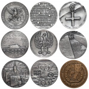 Wodzowie i tematyka wojenna - zestaw medali (9szt)