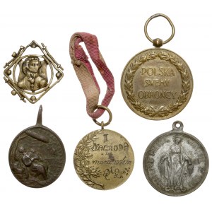 Zestaw medali i medalików patriotycznych (5szt)