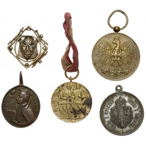 Zestaw medali i medalików patriotycznych (5szt)