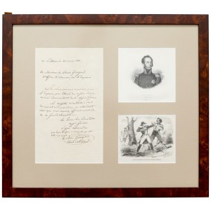Gaspard Gourgaud - OWNER'S copy of Legion of Honor award certificate and engraving - Napoleonic period
