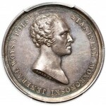 SILBER Medaille Stanislaw Mokronoski 1821 - SCHÖN, mit Dokument