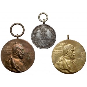 Prusy, zestaw medali i odznaczeń (3szt)