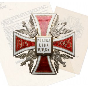 Odznaka, Polska Liga Wojennej Walki Czynnej - RZADKOŚĆ - ilustrowana w Sawickim