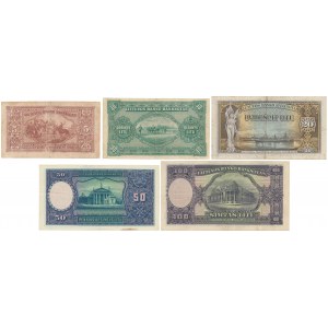 Litwa, zestaw banknotów 1927-1929 (5szt)