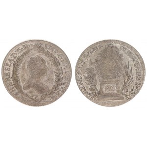 Austria Hungary 20 Krajczar 1763 KB Maria Theresia (1740-1780). Averse: Bust right within palm and l...