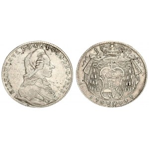 Austria Salzburg 20 Kreuzer 1787 M Hieronymus (1772-1803). Averse: Bust right. Averse Legend: HIERON...