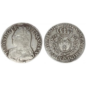 France 1/5 Ecu 1726 &  Aix-en-Provence Louis XV (1715-1774). 1/5 Shield with olive branches. Silver....