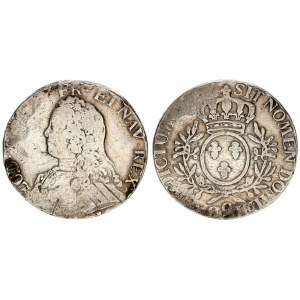 France 1 Ecu 1736-1740 (9) Louis XV (1715-1774) Mint mark: 9 (Rennes). Averse: Bust left. Averse Leg...