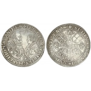 Germany Brandenburg Franconia 1 Thaler 1539 Georg of Ansbach & Albrecht the Younger of Bayreuth (152...