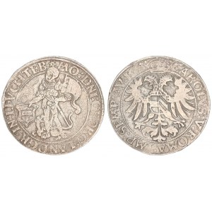 Germany Leuchtenberg 1 Thaler 1543 George III (1531-1555).  Av.: The armored St. Georg with shield a...