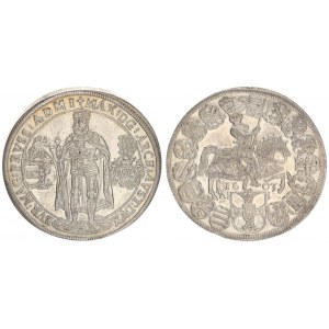 Germany Teutonic Order 1 Thaler 1603 Maximilian(1588-1618). Averse: Master standing on ground arms a...