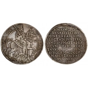 Germany Saxony 1 Thaler 1619 Vicariat issue. Johann Georg I (1615-56). Averse: Elector on horseback ...