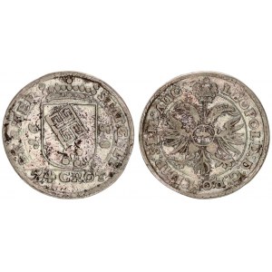 Germany Bremen 24 Grote 1658 Averse: Vertical date divided by arms. Reverse:  Crowned double eagle.S...