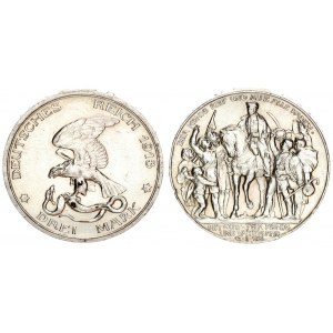 Germany Prussia 3 Mark 1913 A 100 Years - Defeat of Napoleon. Wilhelm II(1888-1918). Averse: Eagle w...