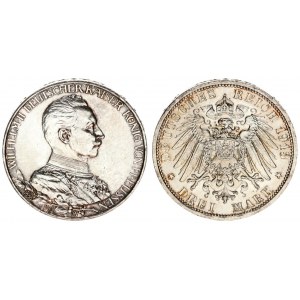 Germany Prussia 3 Mark 1913 A 25th Year of Reign. Wilhelm II(1888-1918). Averse: Uniformed bust righ...