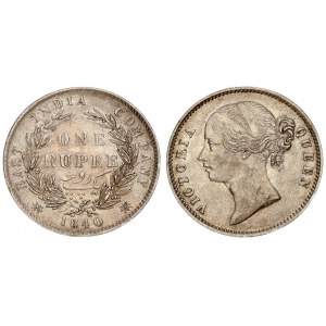 Great Britain India 1 Rupee 1840 Victoria(1837-1901). Obverse: Head left. Averse Legend: VICTORIA QU...