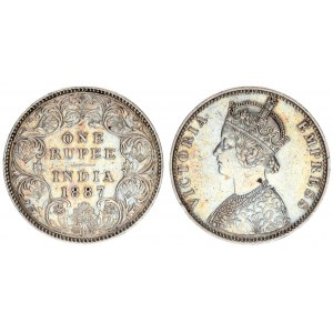 Great Britain India 1 Rupee 1887 Victoria (1837-1901). Averse: Crowned bust left. Averse Legend: VIC...
