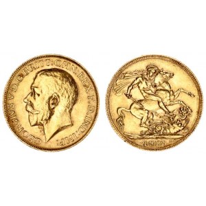 Great Britain 1 Sovereign 1912 George V(1910-1936). Averse: Head left. Reverse: St. George slaying t...