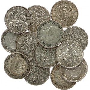 Great Britain 3 Pence 1931-1936 Lot of 13 Coins. George V (1910-1936) Av: Head left Obverse Rv: Thre...