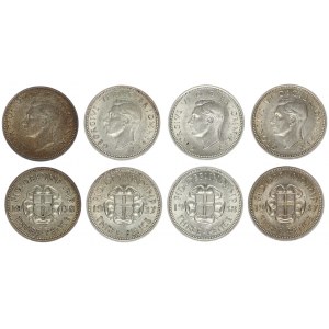 Great Britain 3 Pence 1937-1938 Lot of 4 Coins. George VI (1936-1947) Av: Head left; T.H.Paget Rv: S...