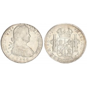 Mexico 8 Reales 1811 HJ Ferdinand VII(1808-1833). Averse: Armored laureate bust right. Averse Legend...