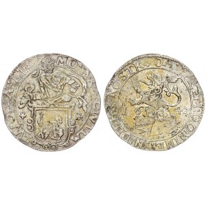 Netherlands Zwolle 1 Lion Daalder 1642 Averse:Armored knight looking left above Shield with St. Mich...