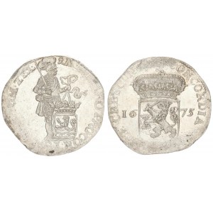 Netherlands ZEELAND 1 Silver Ducat 1675. Averse: Standing armored Knight with crowned Zeeland shield...