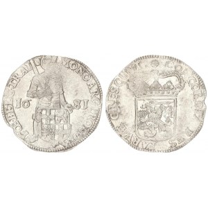Netherlands 1 Silver Ducat 1681 Utrecht.  Av: Standing armored Knight with crowned shield of Holland...
