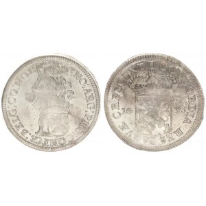 Netherlands HOLLAND 1 Silver Ducat 1693 Averse: Standing armored Knight with crowned shield of Holla...