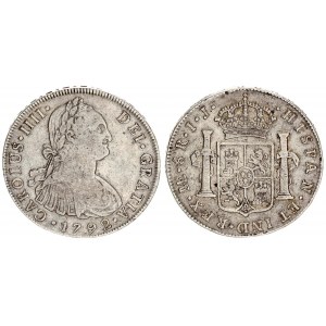 Peru 8 Reales 1792 LIMAE IJ. Charles IV(1788-1808). Averse: Bust of Charles IIII right. Averse Legen...
