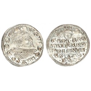 Poland 3 Groszy 1595 Poznan. Sigismund III Vasa (1587-1632). Crown coins 1595. Poznan; hooks at th...