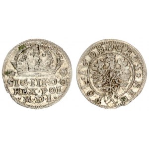 Poland 1 Grosz 1608 Krakow. Sigismund III Vasa (1587-1632)-.Crown coins 1608 Krakow. Coat of arms Le...