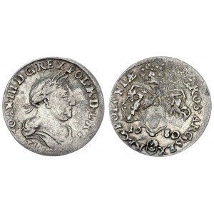 Poland 6 Groszy 1680 TLB. Bydgoszcz. John III Sobieski (1674-1696). Crown coins. Bust of the king in...