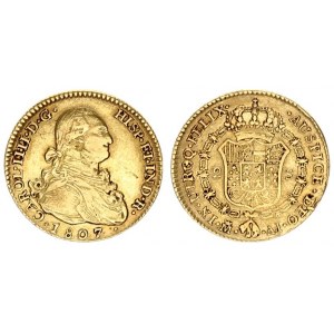 Spain 2 Escudos 1807 AI Charles IV(1788-1808). Averse: Bust right. Averse Legend: CAROL • IIII • D •...