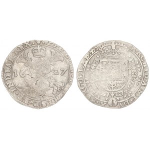 Spanish Netherlands 1/4 Patagon 1627 BRABANT Brussels. Philip IV (1621-1665).  Averse:Crowned shield...