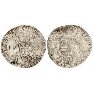 Spanish Netherlands Flanders 1 Patagon 1633 Philip IV(1621-1665). Averse: St. Andrew's cross crown a...