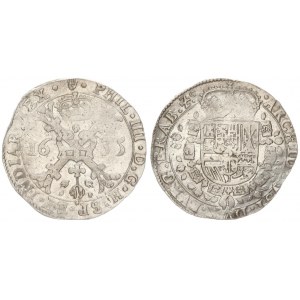 Spanish Netherlands 1 Patagon 1635 BRABANT Antwerp. Philip IV (1621-1665).  Averse:Crowned shield of...