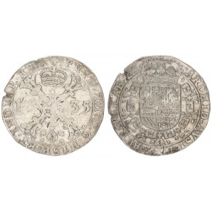 Spanish Netherlands 1 Patagon 1635 BRABANT Brussels. Philip IV (1621-1665).  Averse:Crowned shield o...