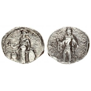 Greece Pamphylia Side 1 Stater Circa 400-380 BC. Athena standing left holding owl spear and shield; ...