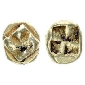 Greece Ionia Phokaia 1 Hekte(625-600BC). Averse: Raised clockwise swastika pattern. Reverse: Quadrip...