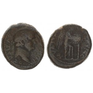 Roman Empire AE 21 Judah TITUS 79-81 AD(Judaea). Caesarea Maritima Mint. Judaea Capta issue. Av: L...