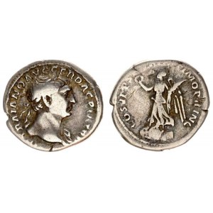 Roman Empire 1 Denarius Traianus AD 98-117. Roma. AD 103-111. IMP TRAIANO AVG GER DAC P M TR P laure...